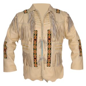 Western Leather Fringe Jacket for Men
