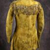Old Antique Style Native American Mens Tan Suede Leather Fringe War Jacket / Coat NAJ557