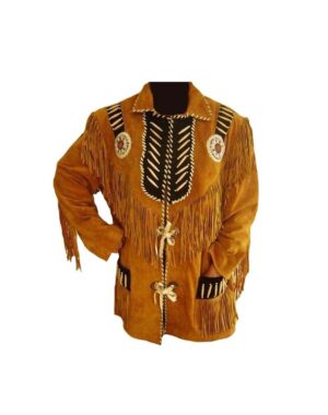 Western Leather Fringe Jacket for Men