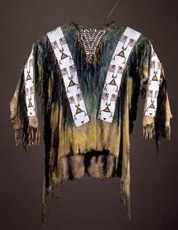 1800’s Old Native American Tan Buckskin Leather Powwow Regalia SIOUX Beaded War Shirt NA60