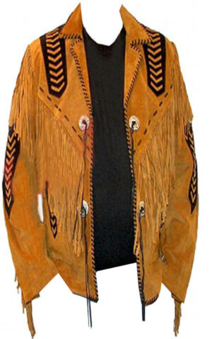 Western Leather Fringe Jacket for Men
