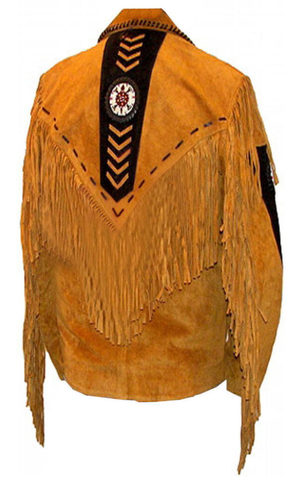 Western Leather Fringe Jacket for Men FJS60