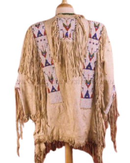 1800’s Old Native American Style Beaded Leather Powwow Regalia War Shirt NA62