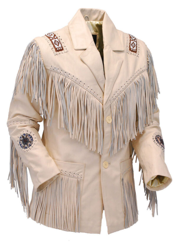 Western Leather Fringe Jacket for Men