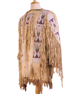 1800’s Old Native American Style Beaded Leather Powwow Regalia War Shirt NA62