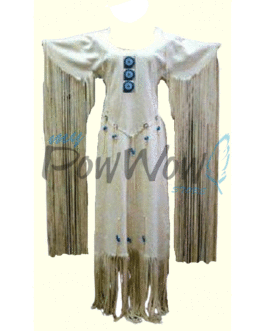 Woman’s Native American Leather Fringes Wedding Dress Powwow Regalia WD1079