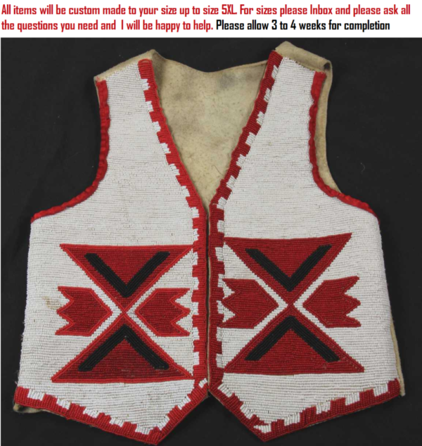 Native American Handmade Beaded Vest for Powwow NSXV107
