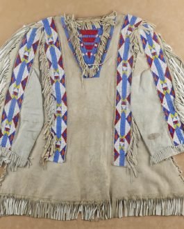 1800’s Old Style Native American Sioux Beaded Leather Shirt SX817
