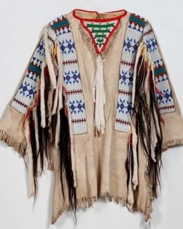 1800’s Old Style Native American Sioux Beaded Leather Shirt SX832