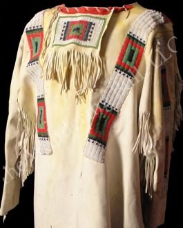 1800’s Old Style Native American Sioux Beaded Leather Shirt SX881