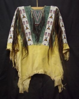 1800’s Old Style Native American Sioux Beaded Leather Shirt SX884