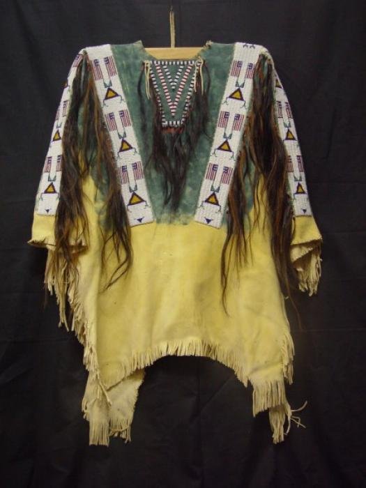 1800's Old Style Native American Sioux Beaded Leather Shirt SX884