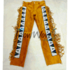Leather Fringe Beaded Pants for Powwow NVP54