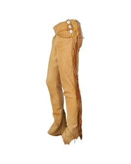 Old Style Native American Tan Buckskin Leather Fringes Pant FP26