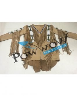 SIOUX Beaded Old Native American Style Buffalo Leather Powwow Regalia War Shirt PWS142