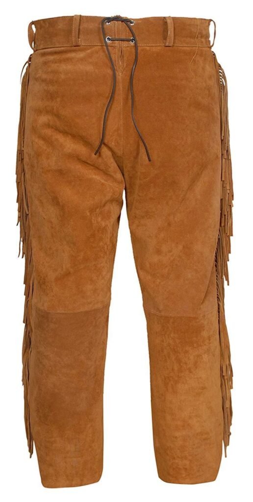 Old West Cowboy Brown Buckskin Suede Leather Western Suit Shirt & Pant  MSP06 - MyPowwowStore