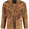 Western Leather Fringe Jacket for Men