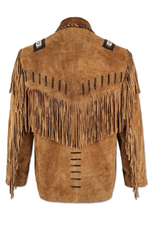Western Leather Fringe Jacket for Men FJ1112
