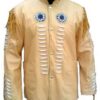 Western Leather Fringe Jacket for Men