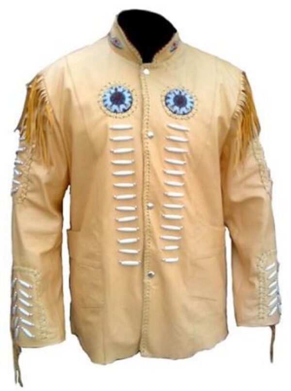 Western Leather Fringe Jacket for Men
