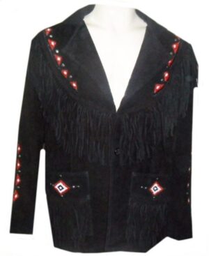 Western Leather Fringe Jacket for Men
