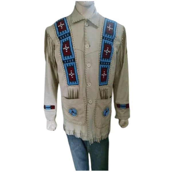 Western Leather Fringe Jacket for Men