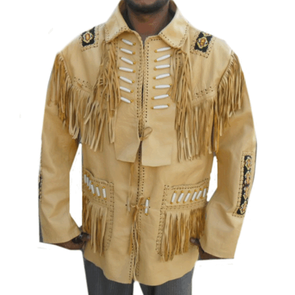 Western Leather Fringe Jacket for Men