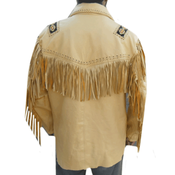 Western Leather Fringe Jacket for Men WLJ1175