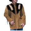 Western Leather Fringe Jacket for Men