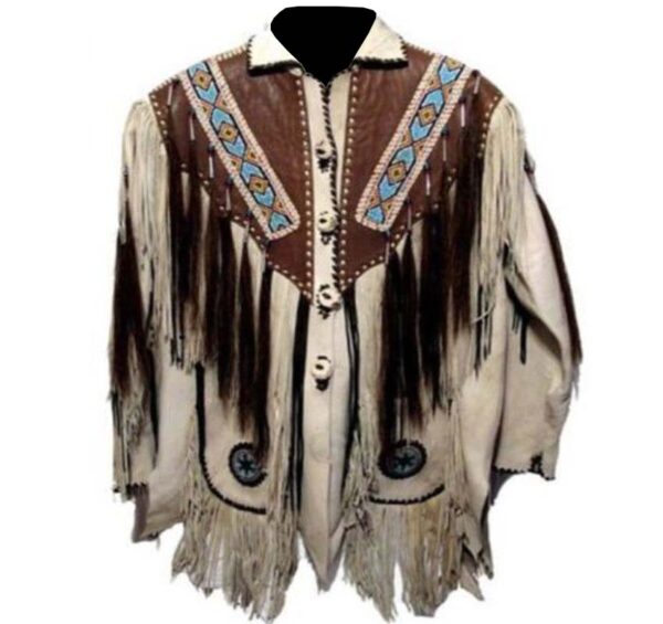 Western Leather Fringe Jacket for Men