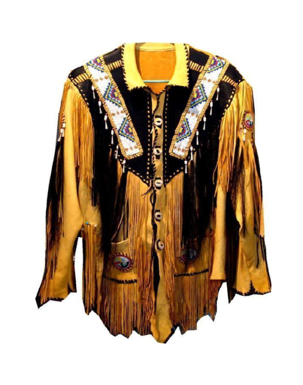 Western Leather Fringe Jacket for Men FJ1043