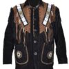 Western Leather Fringe Jacket for Men