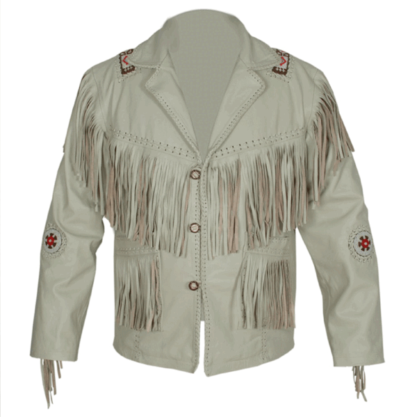 Western Leather Fringe Jacket for Men494A Western Leather Fringe Jacket for Men