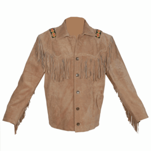 Western Leather Fringe Jacket for Men