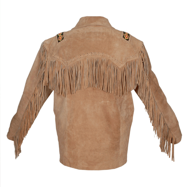 Western Leather Fringe Jacket for Men WFJ497