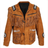 Western Leather Fringe Jacket for Men