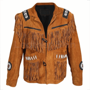 Western Leather Fringe Jacket for Men