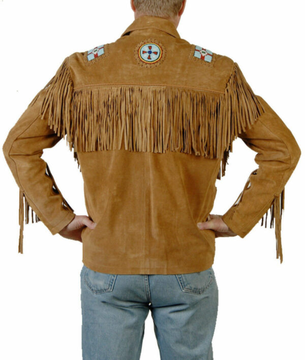 539B Western Leather Fringe Jacket for Men WFJ1539