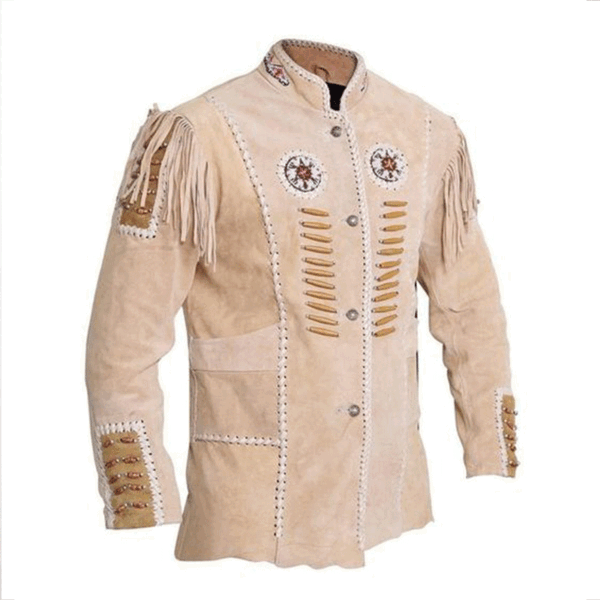 Western Leather Fringe Jacket for Men