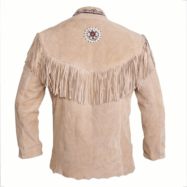 Western Leather Fringe Jacket for Men WFJ567