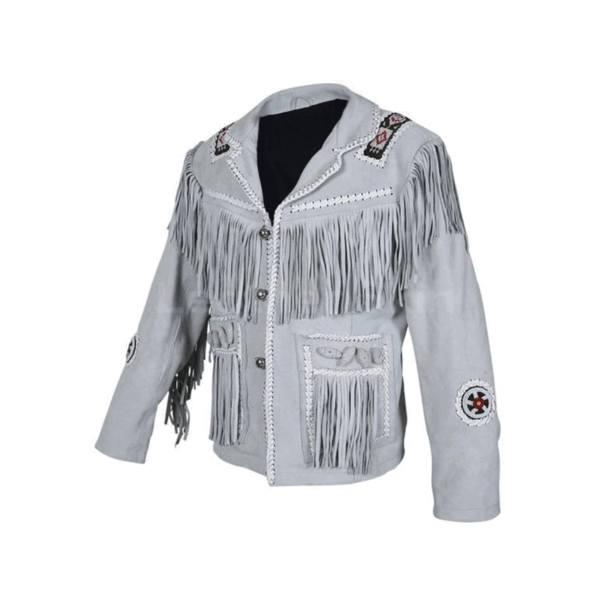 Western Leather Fringe Jacket for Men