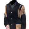 Western Leather Fringe Jacket for Men