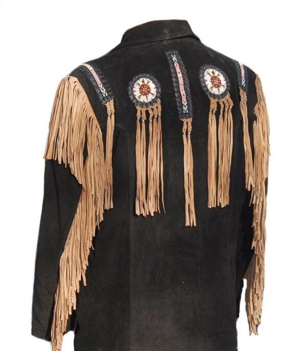 Western Leather Fringe Jacket for Men FJ1061