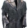 Western Leather Fringe Jacket for Men67B Western Leather Fringe Jacket for Men