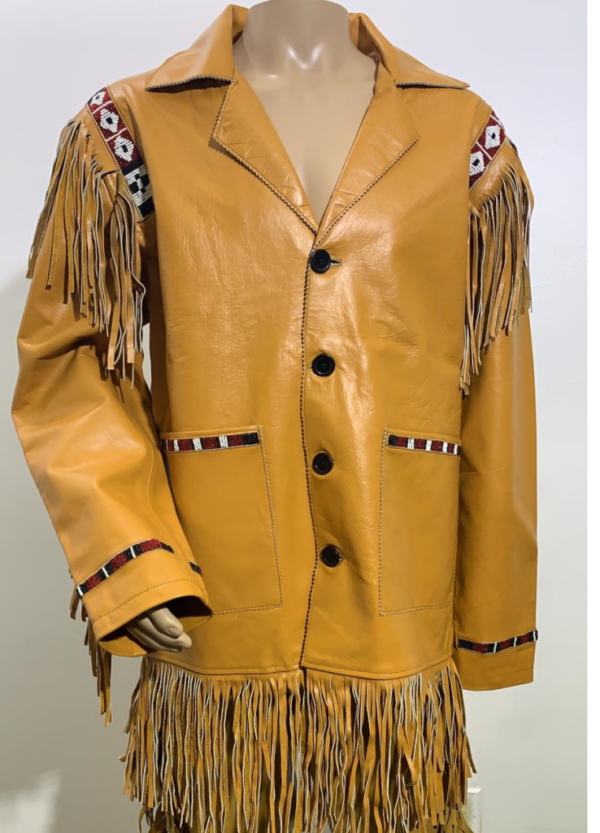 Western Leather Fringe Jacket for Men FJ1751