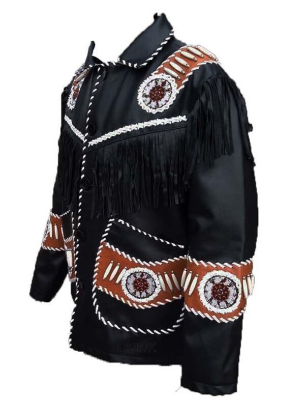 Western Leather Fringe Jacket for Men FJ1078