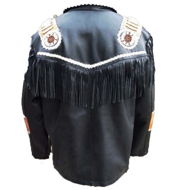 Western Leather Fringe Jacket for Men FJ1078