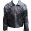 Western Leather Fringe Jacket for Men