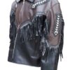 Western Leather Fringe Jacket for Men FJ1080