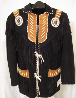 Western Leather Fringe Jacket for Men
